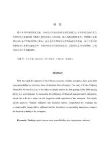 友好（集團）股份有限公司償債能力分析