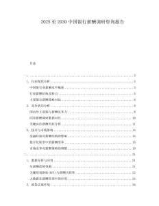 2025至2030中國銀行薪酬調研咨詢報告