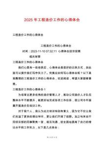 2025年工程造價(jià)工作的心得體會(huì)