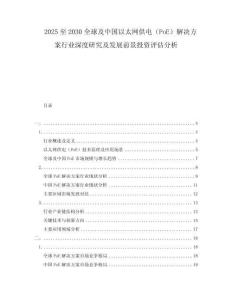 2025至2030全球及中國以太網供電（PoE）解決方案行業(yè)深度研究及發(fā)展前景投資評估分析
