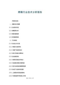 烤箱行業(yè)技術(shù)分析報告