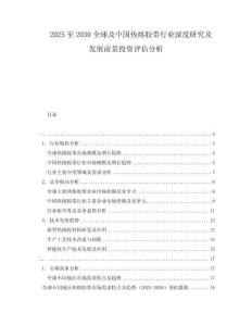 2025至2030全球及中國熱熔膠帶行業深度研究及發展前景投資評估分析
