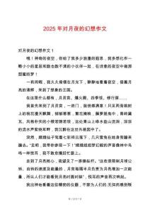 2025年對(duì)月夜的幻想作文