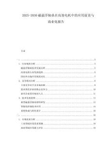 2025-2030磁懸浮軸承在高效電機中的應用前景與商業化報告