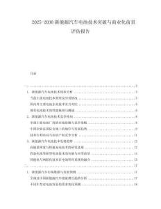 2025-2030新能源汽車電池技術(shù)突破與商業(yè)化前景評(píng)估報(bào)告