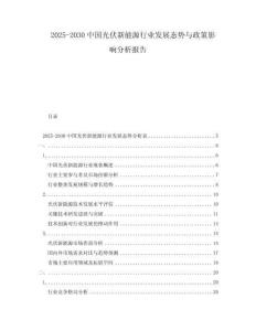 2025-2030中國(guó)光伏新能源行業(yè)發(fā)展態(tài)勢(shì)與政策影響分析報(bào)告