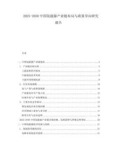 2025-2030中國(guó)氫能源產(chǎn)業(yè)鏈布局與政策導(dǎo)向研究報(bào)告