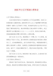 2025年小王子閱讀心得體會