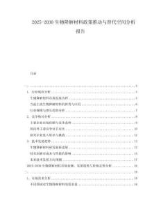 2025-2030生物降解材料政策推動(dòng)與替代空間分析報(bào)告
