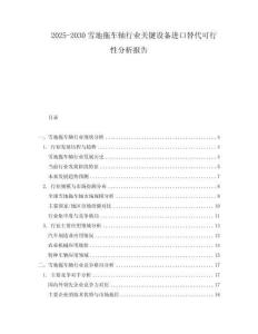 2025-2030雪地拖車軸行業(yè)關(guān)鍵設(shè)備進口替代可行性分析報告