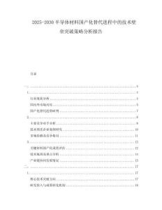 2025-2030半導體材料國產化替代進程中的技術壁壘突破策略分析報告