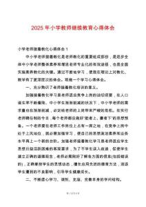 2025年小學(xué)教師繼續(xù)教育心得體會(huì)