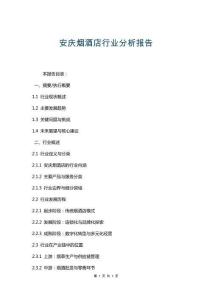 安慶煙酒店行業(yè)分析報(bào)告
