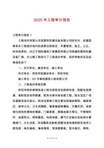 2025年工程審計報告