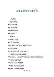 遠(yuǎn)洋運(yùn)輸行業(yè)分析報(bào)告