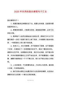 2025年實(shí)用的勵(lì)志感悟句子匯總