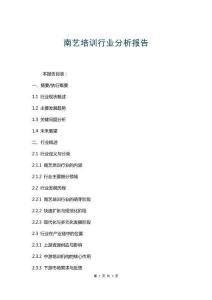 南藝培訓(xùn)行業(yè)分析報(bào)告