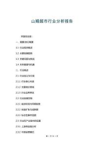 山姆超市行業(yè)分析報(bào)告