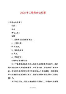 2025年工程類(lèi)會(huì)議紀(jì)要