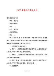 2025年婚內約定協議書