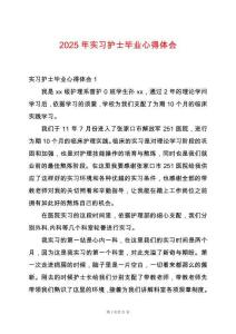 2025年實習(xí)護士畢業(yè)心得體會