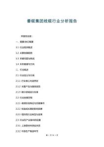 番纜集團線纜行業(yè)分析報告