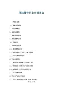 服裝腰帶行業分析報告