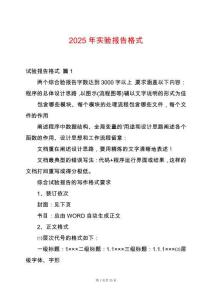 2025年實驗報告格式