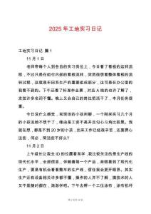 2025年工地實習(xí)日記