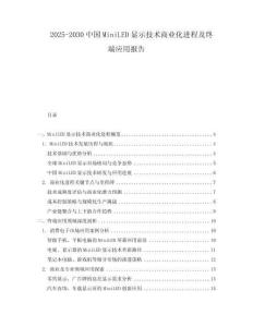 2025-2030中國(guó)MiniLED顯示技術(shù)商業(yè)化進(jìn)程及終端應(yīng)用報(bào)告