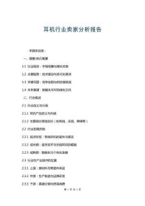 耳機行業(yè)賣家分析報告
