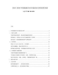 2025-2030環保能源企業市場需求分析投資風險nghiênения