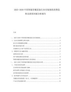 2025-2030中國(guó)智能穿戴設(shè)備行業(yè)市場(chǎng)現(xiàn)狀消費(fèi)趨勢(shì)及投資回報(bào)分析報(bào)告