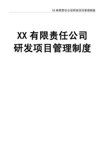 12 XX有限責任公司研發項目管理制度