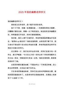 2025年我的幽默老師作文