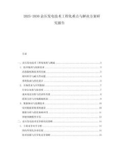 2025-2030余壓發電技術工程化難點與解決方案研究報告