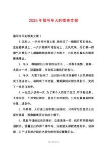 2025年描寫冬天的唯美文案