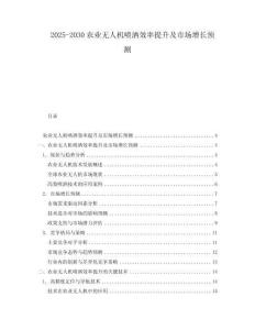 2025-2030農(nóng)業(yè)無人機(jī)噴灑效率提升及市場增長預(yù)測