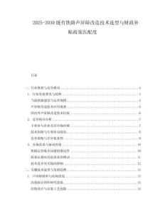 2025-2030既有鐵路聲屏障改造技術(shù)選型與財(cái)政補(bǔ)貼政策匹配度