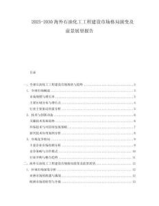2025-2030海外石油化工工程建設市場格局演變及前景展望報告