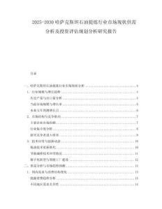 2025-2030哈薩克斯坦石油提煉行業市場現狀供需分析及投資評估規劃分析研究報告