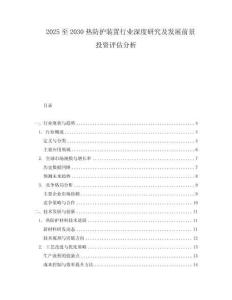 2025至2030熱防護裝置行業深度研究及發展前景投資評估分析