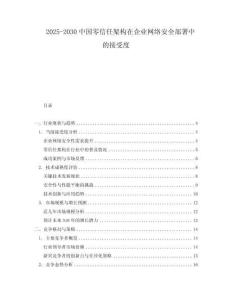2025-2030中國零信任架構(gòu)在企業(yè)網(wǎng)絡安全部署中的接受度