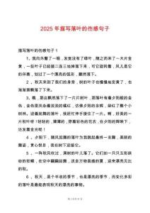 2025年描寫落葉的傷感句子