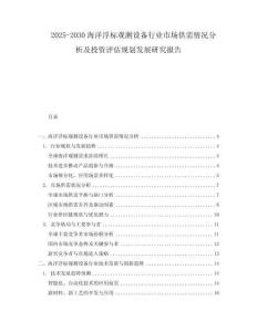 2025-2030海洋浮標(biāo)觀測設(shè)備行業(yè)市場供需情況分析及投資評估規(guī)劃發(fā)展研究報(bào)告