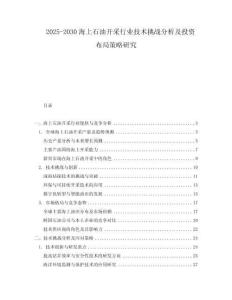 2025-2030海上石油開采行業技術挑戰分析及投資布局策略研究