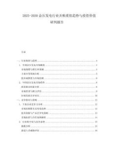 2025-2030余壓發電行業并購重組趨勢與投資價值研判報告