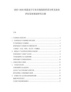 2025-2030雞蛋麥片行業市場現狀供需分析及商業評估發展規劃研究公報