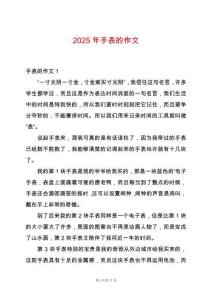 2025年手表的作文