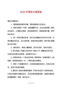 2025年情侶文案高級